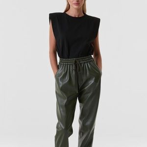 Faux Leather Joggers